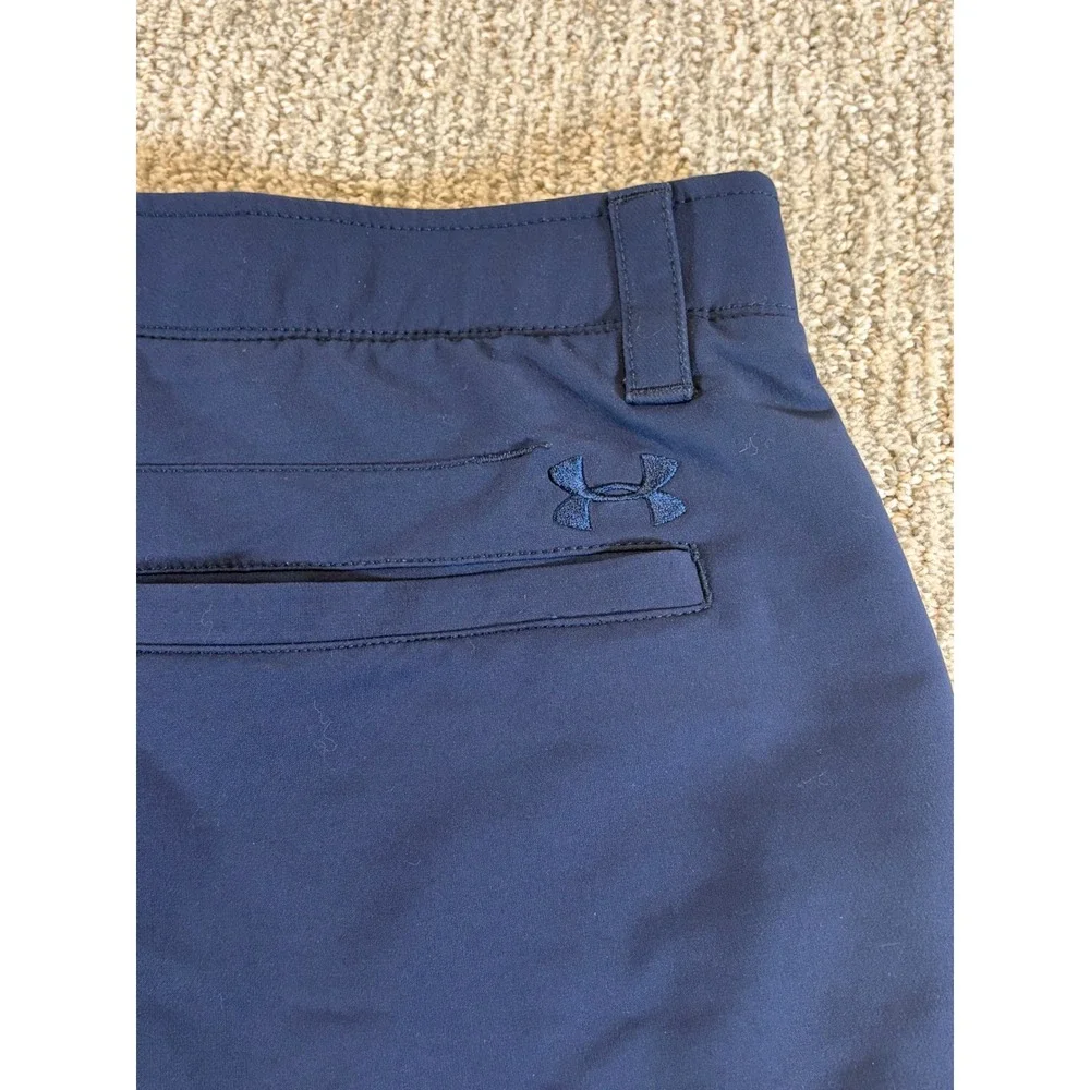 Under Armour Golf‎ Shorts Mens 38 Navy Blue Performance Flat Front Logo
